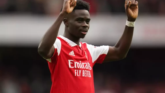 Bukayo Saka at the double as Arsenal beat Crystal Palace to go seven points clear