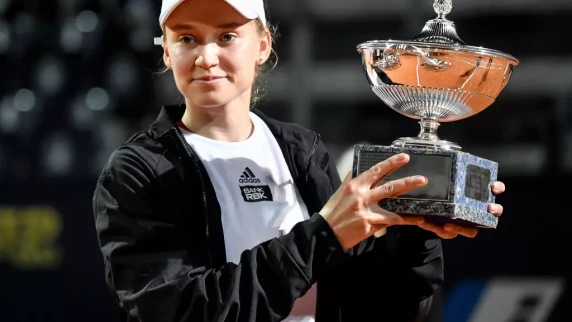 Elena Rybakina wins Italian Open final after Anhelina Kalininia forced to retire