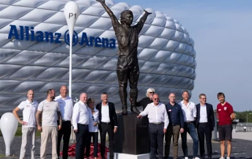 Gerd Muller  statue at Allianz Arena