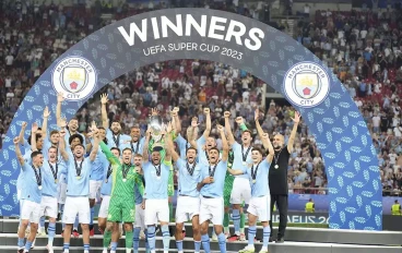 Manchester City win the UEFA Super Cup