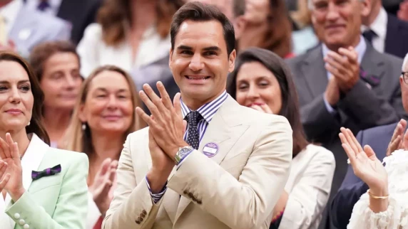 Centre Court welcomes Roger Federer to celebrate his Wimbledon achievements