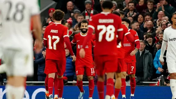 Liverpool ease past West Ham to reach Carabao Cup semis