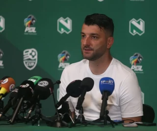 Adnan Beganovic head coach of TS Galaxy during the TS Galaxy FC press conference at Nedbank Headquarters on February 19, 2026 in Johannesburg, South Africa