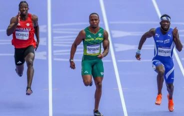 Akani Simbine at the Olympics in Paris