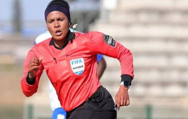 South African female referee Akhona Makalima