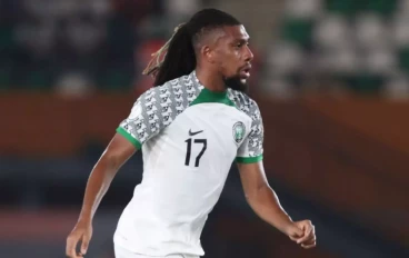 Alex Iwobi of Nigeria in possession during the TotalEnergies CAF Africa Cup of Nations group stage match between Guinea-Bissau and Nigeria at Stade Félix Houphouët-Boigny on January 22, 2024