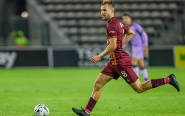 Andre de Jong of Stellenbosch FC about to score his goal during the Betway Premiership match between Stellenbosch FC and Cape Town City FC at Athlone Stadium on September 25, 2024 in Cape Tow