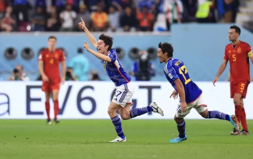 Ao Tanaka of Japan celebrates after scoring the team's second goal