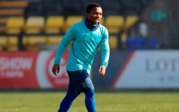 Aphelele Teto during a Livingston training session at the Tony Macaroni Arena, on September 20, 2023, in Livingston, Scotland.