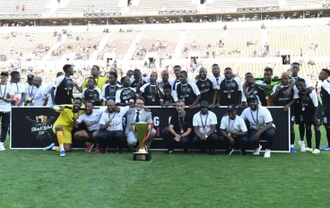 Carling All-Star XI celebrates during the Carling Knockout match between Stellenbosch FC and Carling Knockout All-Star XI at Peter Mokaba Stadium on January 06, 2024 in Polokwane, South Afric