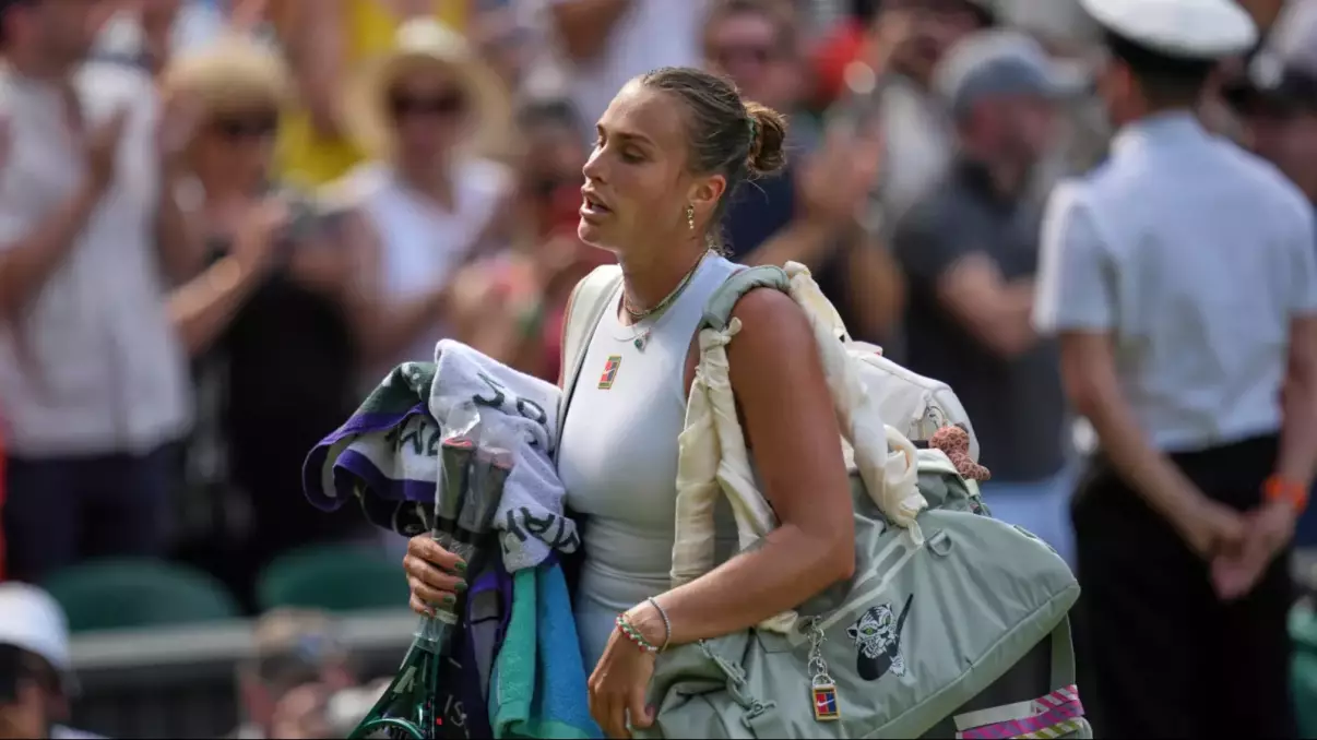 Top seed Aryna Sabalenka reacts to surprise Wimbledon exit