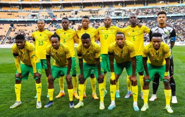 South Africa team during the Africa Cup of Nations, Qualifier match between South Africa and Morocco at FNB Stadium on June 17, 2023 in Johannesburg, South Africa.