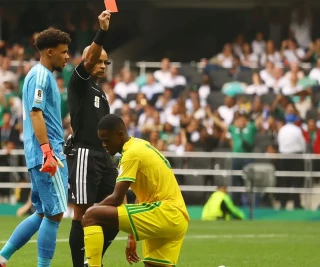 Bafana Bafana midfielder Sphephelo Sithole vs Mexico Red Card