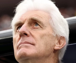 Bafana Coach Hugo Broos in Dugout