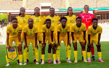 Banyana Banyana team line up before facing Nigeria in Olympic qualifiers