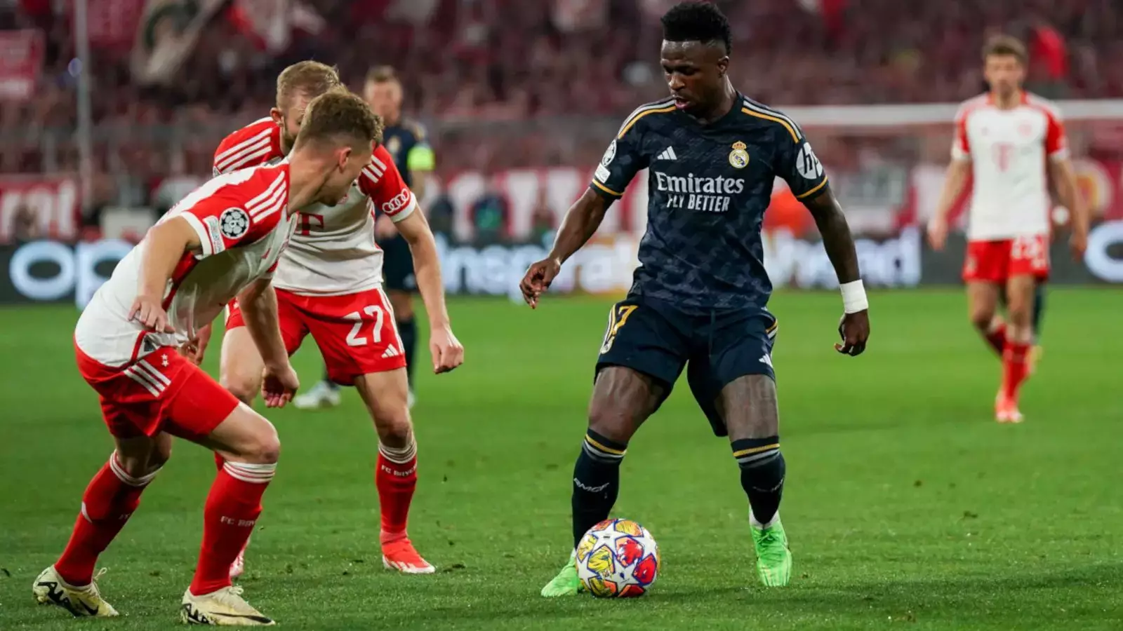 Vinicius Jr earns Real Madrid a draw at Bayern Munich in Champions League semifinal soccer
