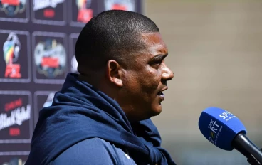 Brandon Truter, head coach of Richards Bay FC during the Carling Knockout, Quarter Final match between Richards Bay and Cape Town City FC at King Zwelithini Stadium on November 02, 2024 in Du