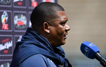 Brandon Truter, head coach of Richards Bay FC during the Carling Knockout, Quarter Final match between Richards Bay and Cape Town City FC at King Zwelithini Stadium on November 02, 2024 in Du