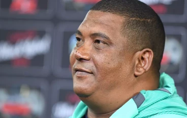 Brandon Truter coach of Sekhukhune United during the Carling Knockout match between Sekhukhune United and Royal AM at Peter Mokaba Stadium on October 21, 2023 in Polokwane, South Africa.