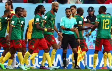 Cameroon celebrate goal in 3-3 draw with Serbia at FIFA World Cup Qatar 2022