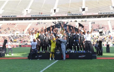 Carling All-Star XI crowned champions during the Carling Knockout match between Stellenbosch FC and Carling Knockout All-Star XI at Peter Mokaba Stadium on January 06, 2024 in Polokwane, Sout