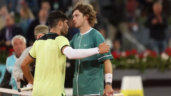 Andrey Rublev ends Carlos Alcaraz's quest to win a third successive Madrid Open title