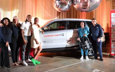 Caster Semenya with Glenrose Xaba winner of the year during the 2024 SPAR Grand Prix Awards at Red Roman Shed on November 05, 2024 in Johannesburg, South Africa.