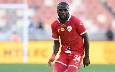 Chibuike Ohizu of Sekhukhune United during the MTN8 quarter final match between Sekhukhune United and Cape Town City FC at Peter Mokaba Stadium on August 10, 2024 in Polokwane, South Africa.