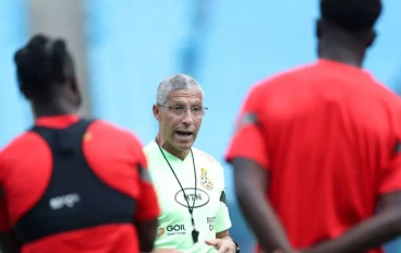 Head coach of Ghana Chris Hughton give instructions during a training session ahead of the friendly martch against Mexico at Bank of America Stadium on October 13, 2023 in Charlotte, North Ca