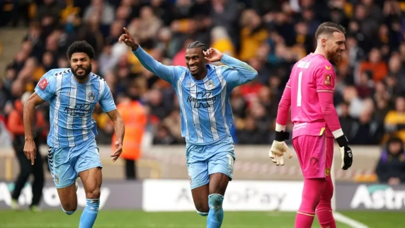 Coventry City score twice in stoppage time to down Wolves in FA Cup thriller