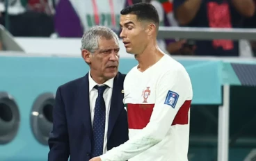 Cristiano Ronaldo reacts to being substituted during Portugal's loss to South Korea.