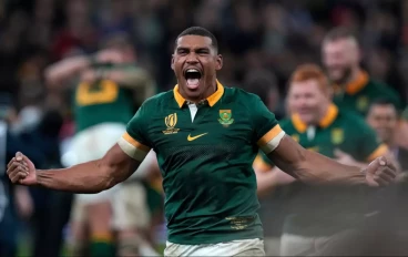 Damian Willemse celebrates