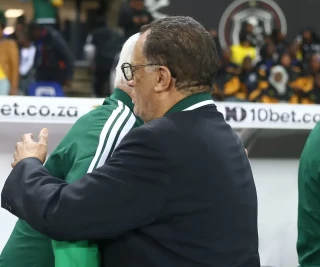 Danny Jordaan and Hugo Broos