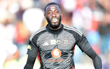 Deon Hotto of Orlando Pirates celebrate after scoring a goal during the MTN8 semi final, 1st leg match between Stellenbosch FC and Orlando Pirates at Athlone Stadium on September 03, 2023 in