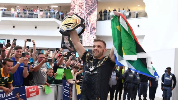 World champion Dricus du Plessis receives hero’s welcome