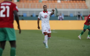 Elias Achouri (27) of Tunisia during the Africa Cup of Nations (CAN) 2024 Group E football match between Tunisia and Namibia at Amadou Gon Coulibaly Stadium in Korhogo, Ivory Coast on January