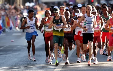 Elroy Gelant during the 2024 Olympic Marathon in Paris