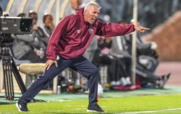 Ernst Middendorp reacts angrily on touchline of Swallows match