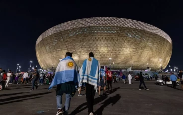 Argentina fans arrive at the stadium