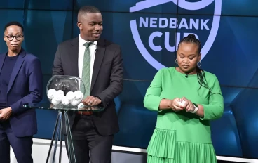 PSL media relations manager Fhatuwani Mpfuni during Nedbank Cup draw