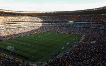 Wide view of FNB Stadium during Soweto Derby