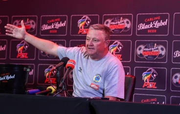 SuperSport United coach Gavin Hunt during the Gauteng press conference at PSL Headquarters on October 18, 2023 in Johannesburg, South Africa.