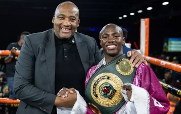 Minister of Sports, Arts and Culture Gayton McKenzie and boxer Ricardo Malajika