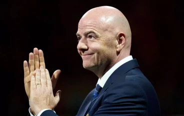 Gianni Infantino, President of FIFA acknowledges the fans before the awards ceremony after the FIFA World Cup Qatar 2022 Final match between Argentina and France