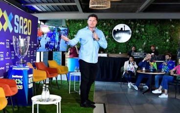 Graeme Smith talking during the Betway SA20 announcement at The Roof Bryanston on August 15, 2023 in Johannesburg, South Africa.