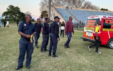 Pandemonium at Harry Gwala stadium…