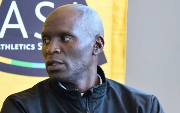 Hendrick Mokganyetsi (Chairperson of ASA Athletes Commission) during the ASA Senior Track & Field National Championships press conference at Green Point Athletics Stadium on April 20, 2022 in