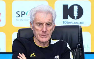 Head Coach Hugo Broos during the South Africa men's national soccer team press conference at Nelson Mandela Bay Stadium on October 10, 2024 in Gqeberha, South Africa. This press conference is