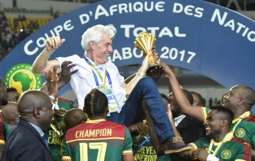 Hugo Broos celebrates 2017 AFCON success with Cameroon