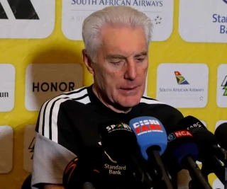 Bafana Bafana Head coach Hugo Broos at Press Conference following World Cup squad announcement